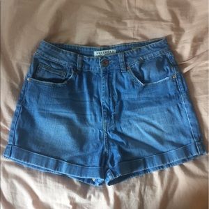 PacSun High Waisted Blue Jean Mom Short